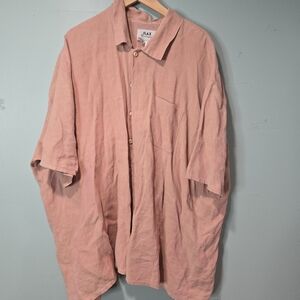 Flax Baggy Oversized 100% Linen Dusty Pink Lagenlook Minimalist Blouse Size 2X
